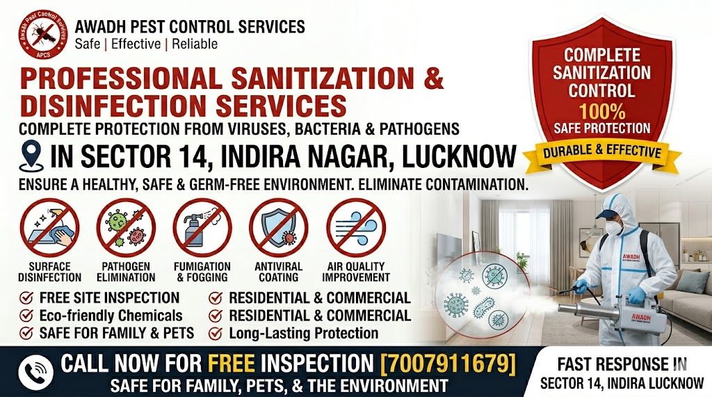 Professional sanitization and disinfection treatment service in Sector 14 Indira Nagar Lucknow